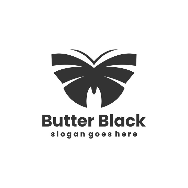 Vettore gratuito logo della farfalla nera