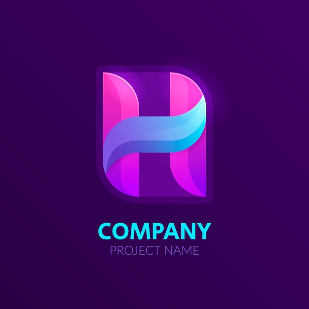 Logo della lettera h sfumata