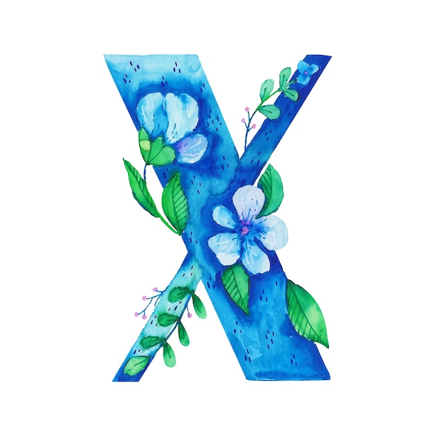 Logo della lettera x dell'acquerello
