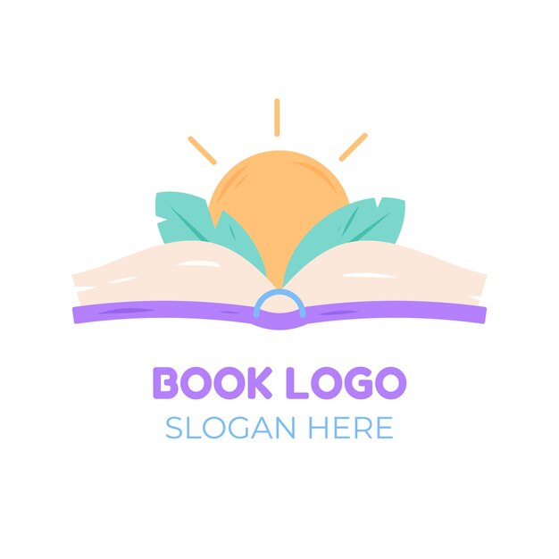 Logo della libreria dal design piatto disegnato a mano