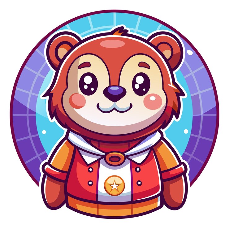 Vettore gratuito logo della mascotte colorata dell'orso