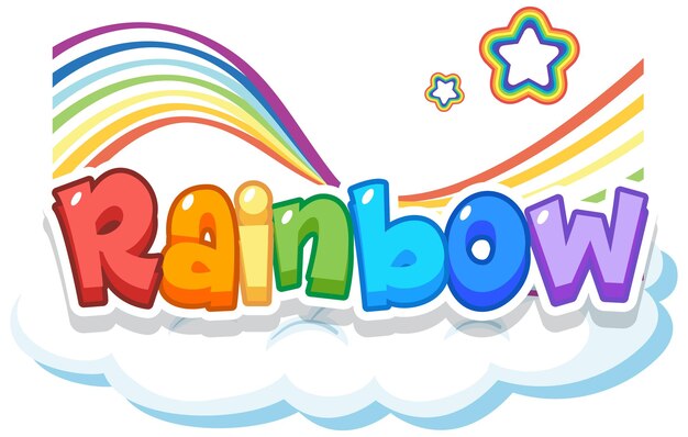 Logo della parola arcobaleno sul cloud