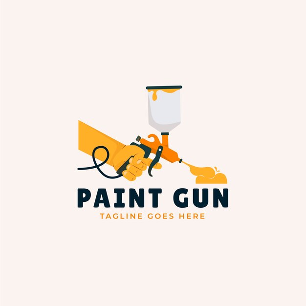 Logo della pistola di vernice disegnato a mano