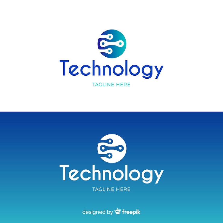 Vettore gratuito logo della tecnologia in stile sfumato