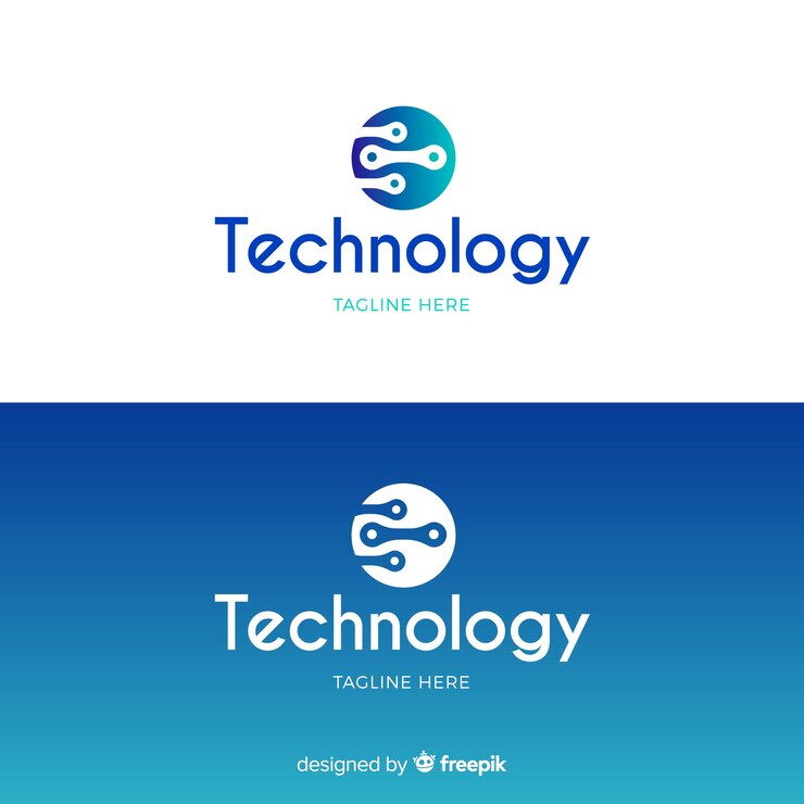 Vettore gratuito logo della tecnologia in stile sfumato