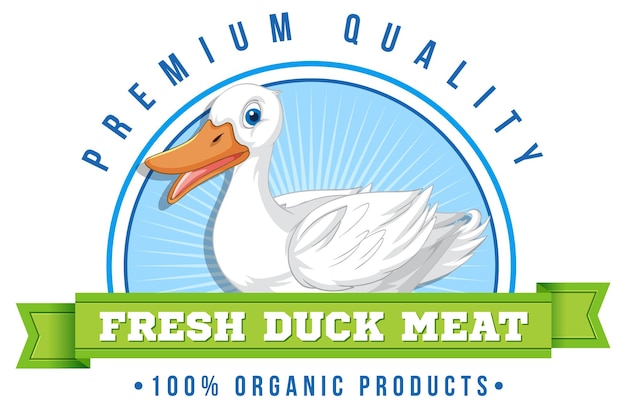 Logo design con anatra e parole carne d'anatra fresca