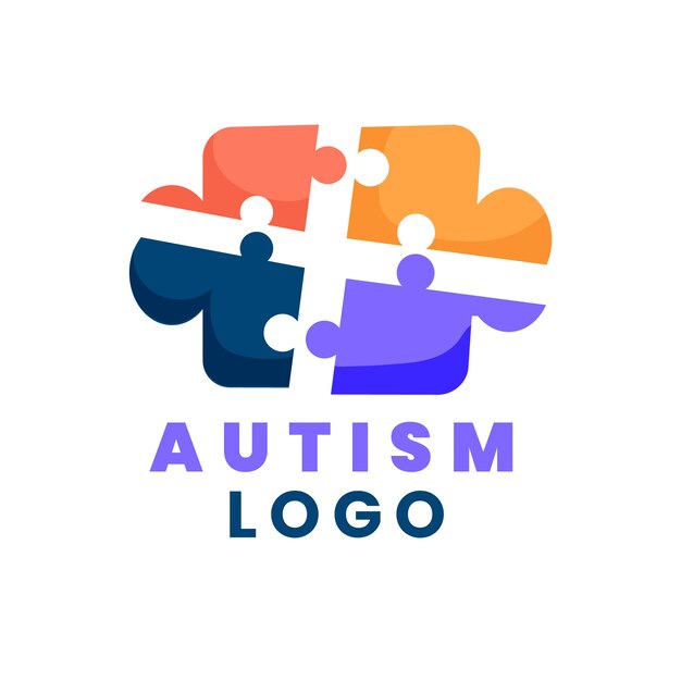 Logo di autismo design piatto disegnato a mano