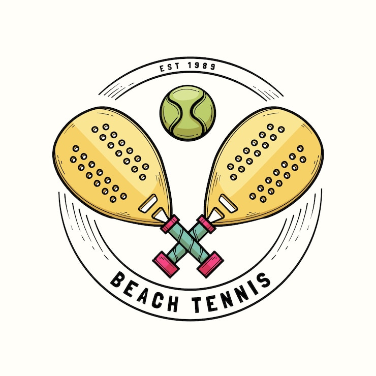 Vettore gratuito logo di beach tennis disegnato a mano