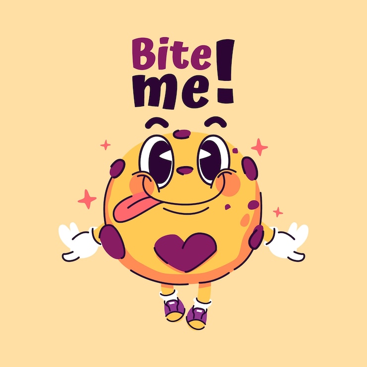 Vettore gratuito logo di biscotto carino disegnato a mano