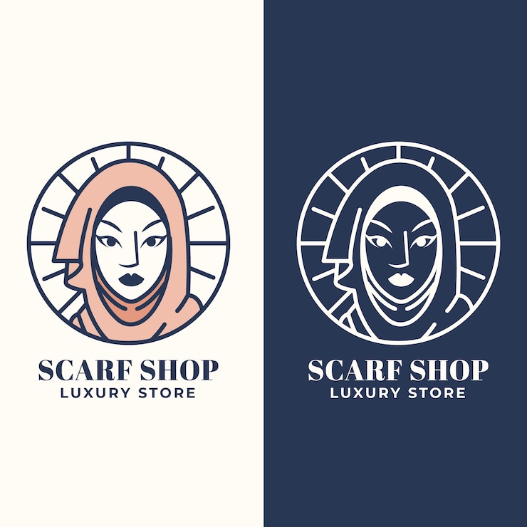 Vettore gratuito logo di design sciarpa disegnata a mano