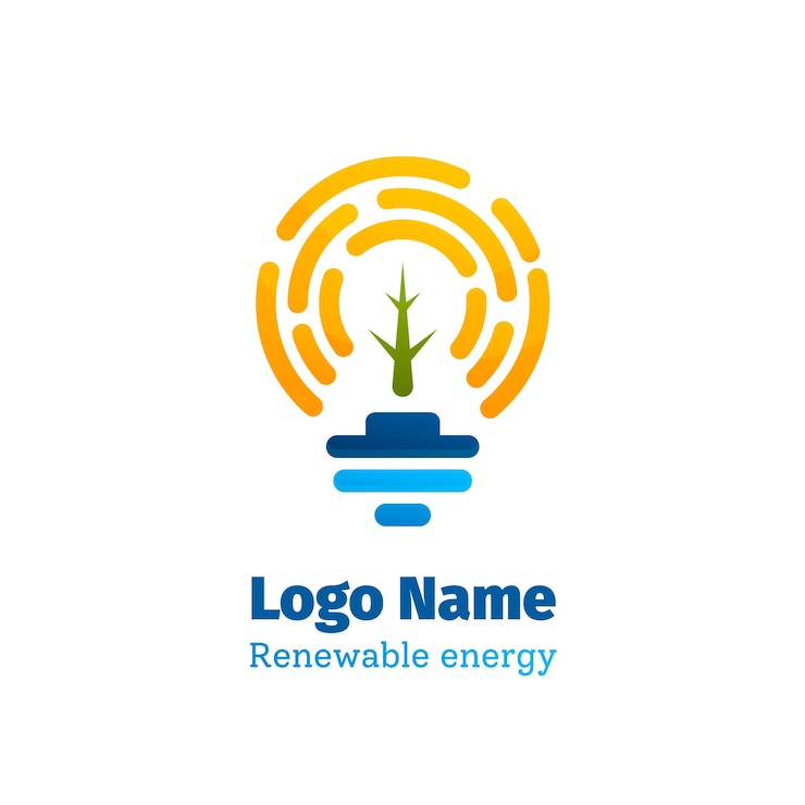 Vettore gratuito logo di energia rinnovabile gradiente