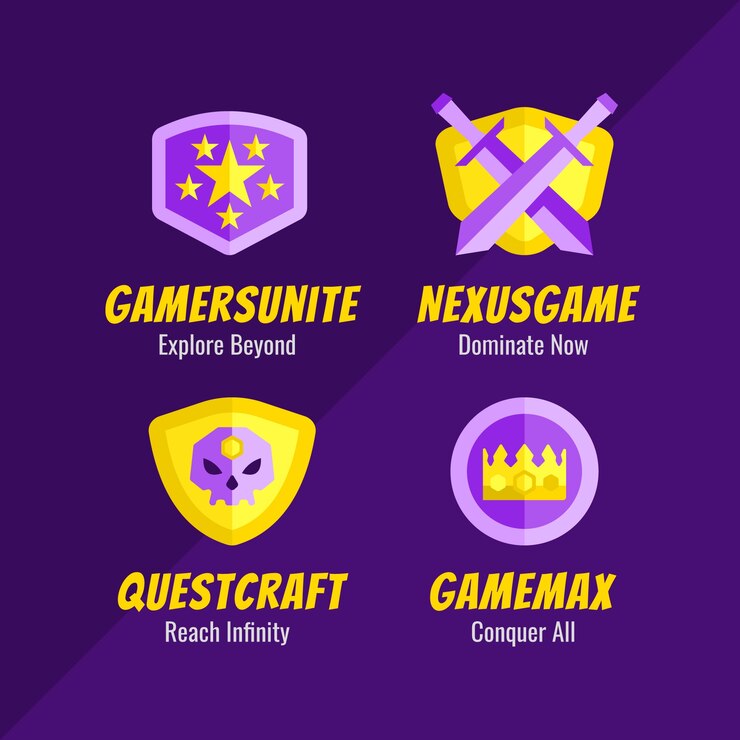 Vettore gratuito logo di gioco dal design piatto
