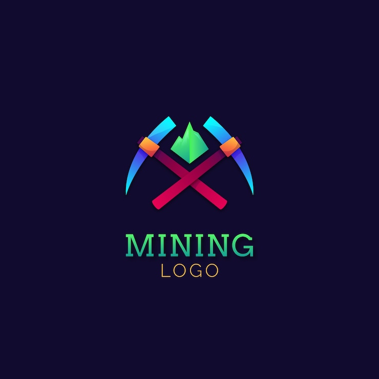 Vettore gratuito logo di industria mineraria gradiente