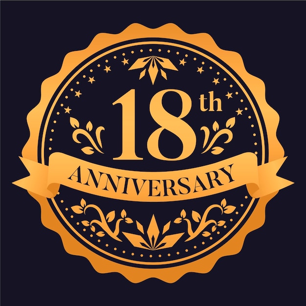 Logo di lusso del 18 ° anniversario