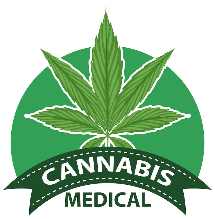 Vettore gratuito logo distintivo della cannabis medica