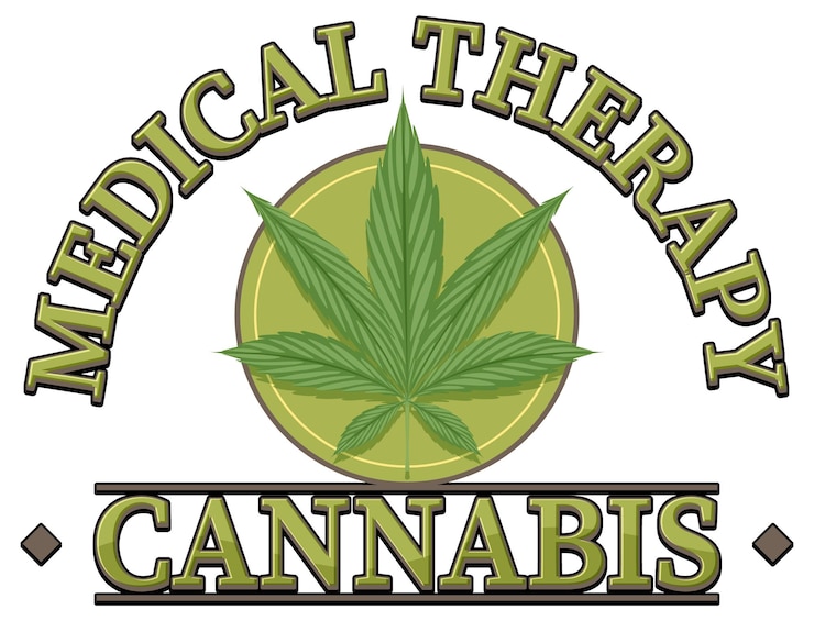 Vettore gratuito logo distintivo della cannabis medica