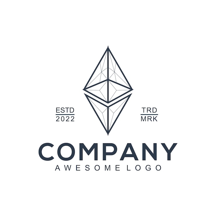 Vettore gratuito logo etherium silhouette