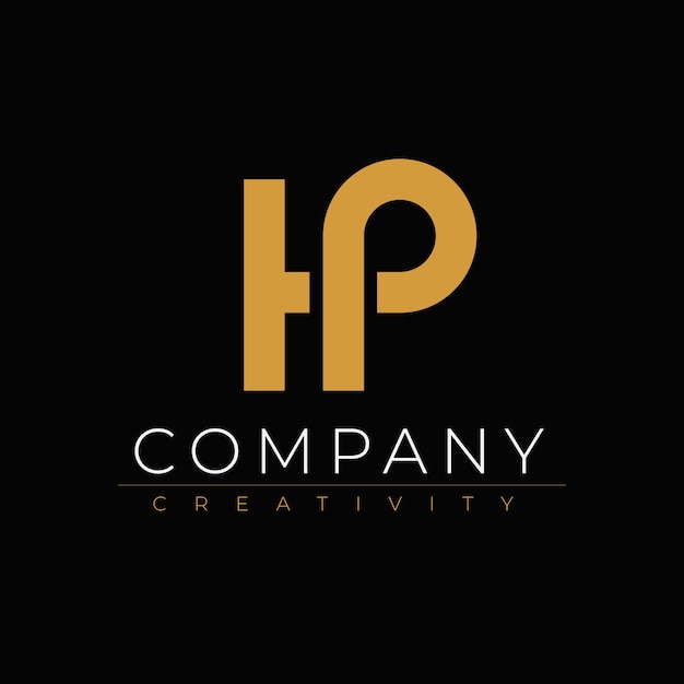 Logo hp o ph design piatto