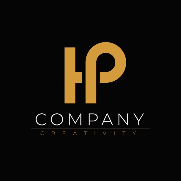 Logo hp o ph design piatto