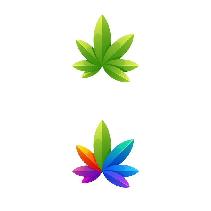 Vettore gratuito logo moderno della cannabis