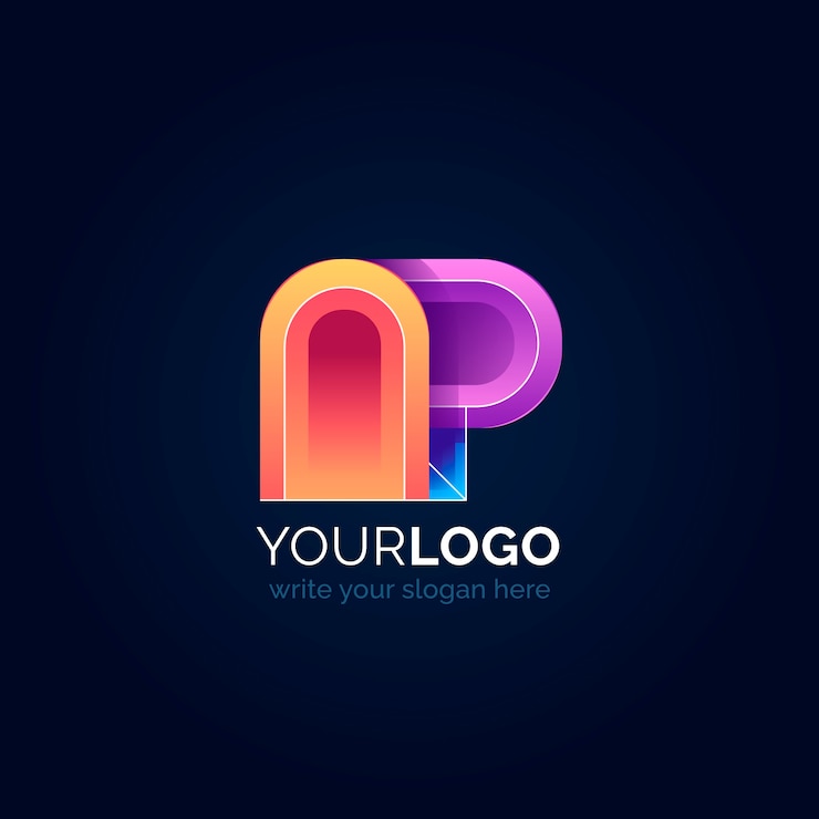 Vettore gratuito logo monogramma ap sfumato