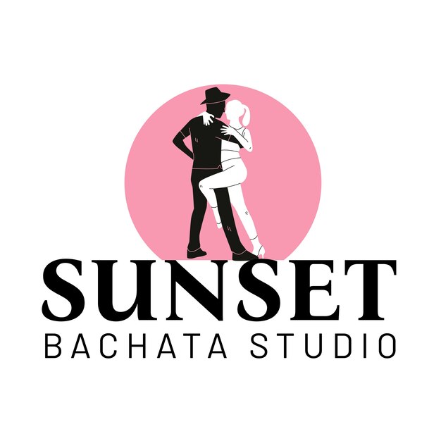 Logo o badge bachata design piatto disegnato a mano