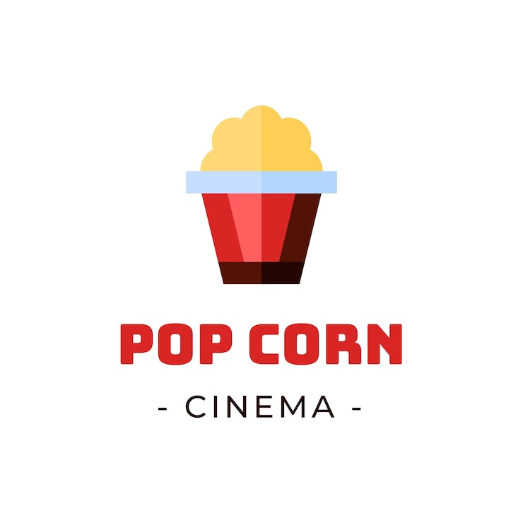 Vettore gratuito logo professionale del cinema popcorn