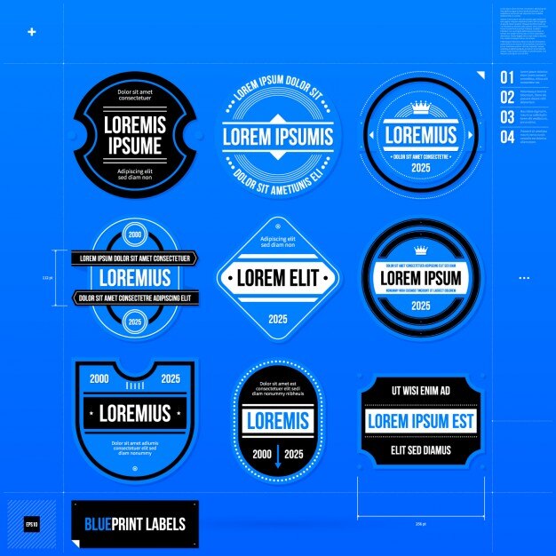 Vettore gratuito logo set blu