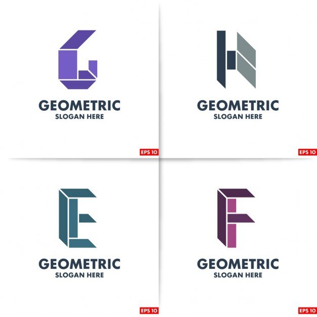 Vettore gratuito logo set geometrica