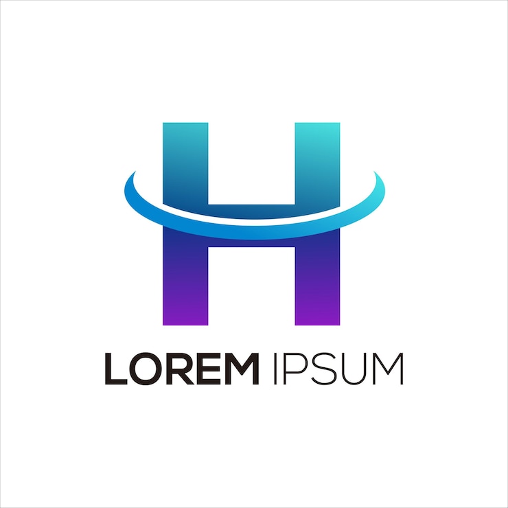Vettore gratuito logo sfumato lettera h colorata