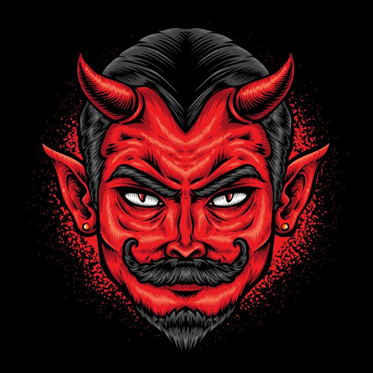 Vettore gratuito logo vettoriale della faccia del diavolo rosso
