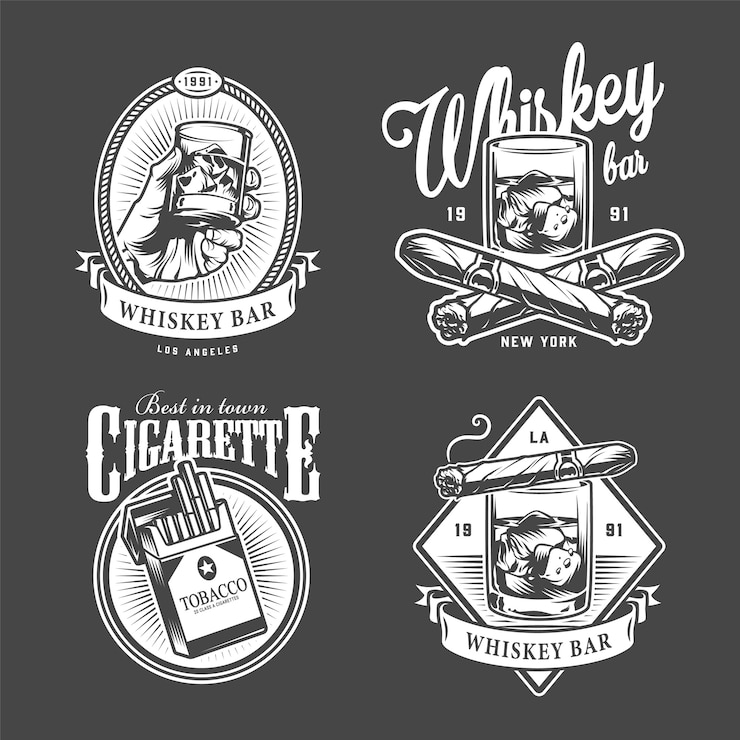 Vettore gratuito logotipi di club da uomo vintage