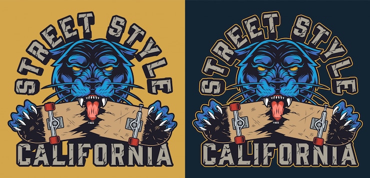 Vettore gratuito logotipo colorato skateboard vintage
