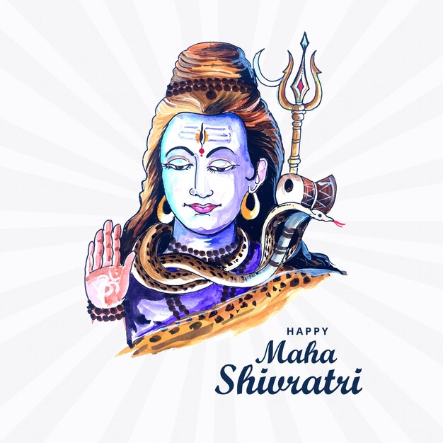 Lord Shiva con il dio indiano degli indù per maha Shivratri