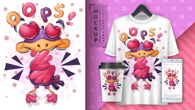 Vettore gratuito love bird poster e merchandising