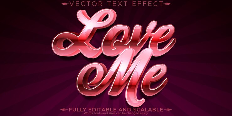 Vettore gratuito love editable text effect editable heart and romance text style (effetto di testo edibile per l'amore ed edibile per il cuore e il romanticismo)