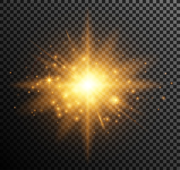 Vettore gratuito luce dorata. particelle brillanti, bokeh, scintille, bagliore con un effetto di evidenziazione