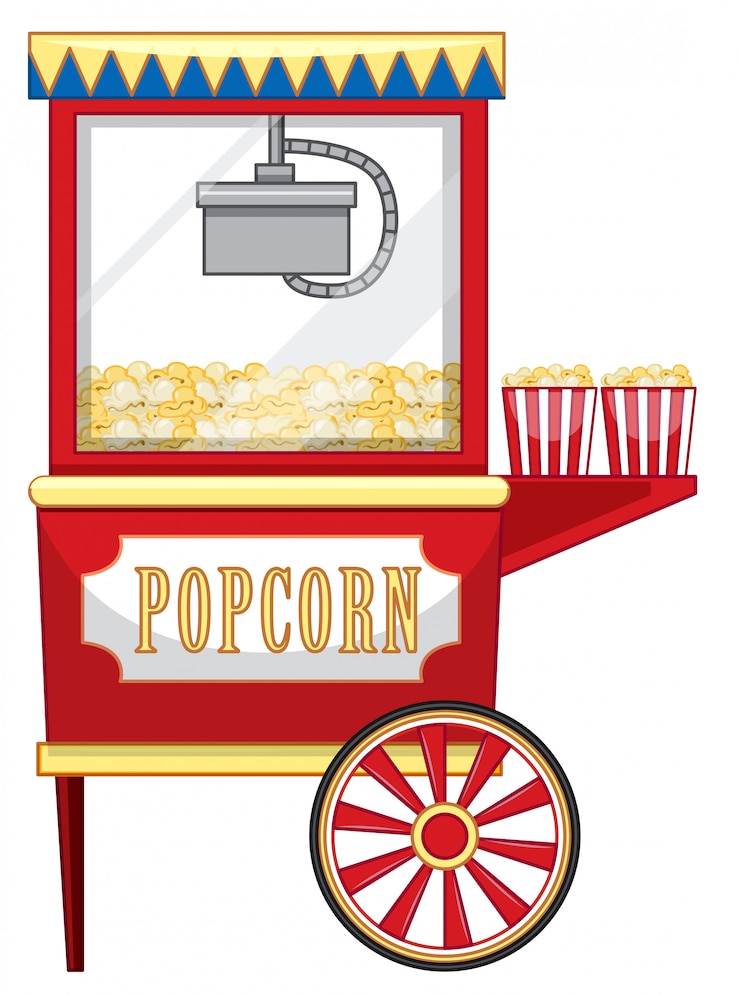 Vettore gratuito luna park del venditore per popcorn