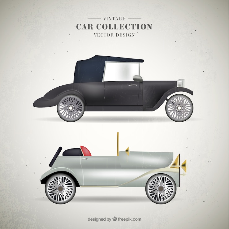 Vettore gratuito luxury collection di auto d'epoca