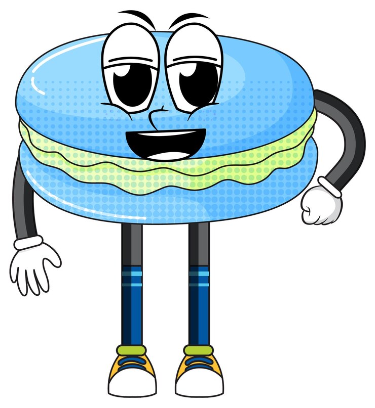 Vettore gratuito macaron blu con braccia e gambe