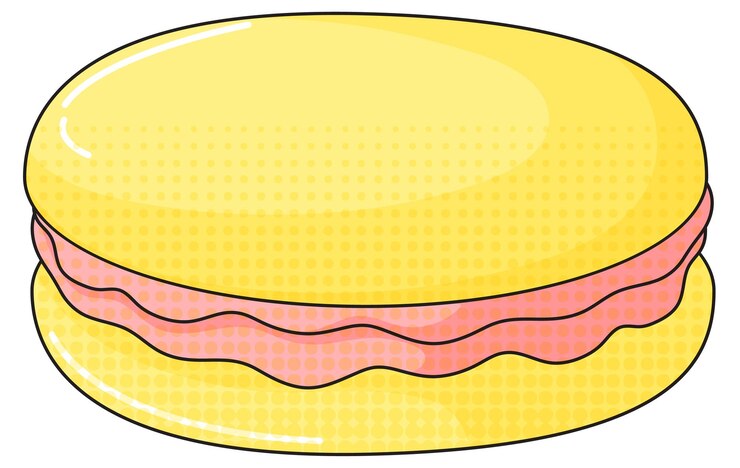 Vettore gratuito macaron con crema su sfondo bianco