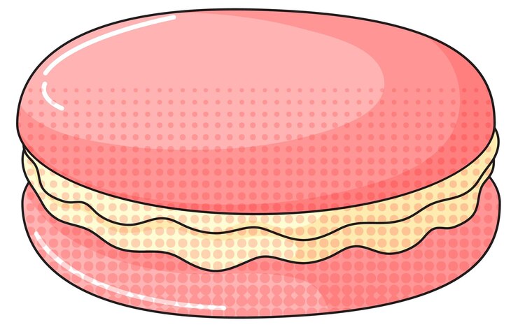 Vettore gratuito macaron rosa con panna