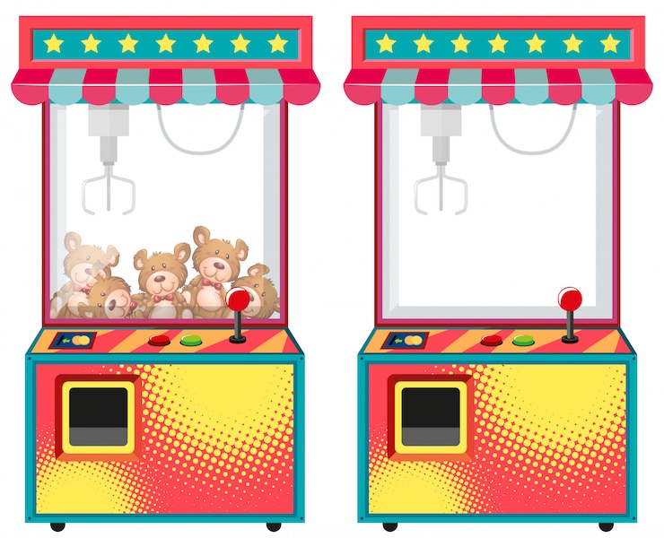 Vettore gratuito macchine da gioco arcade con bambole