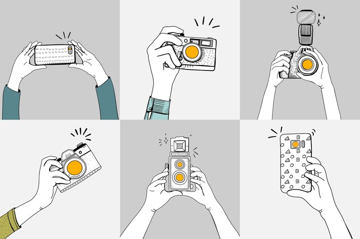 Vettore gratuito macchine fotografiche