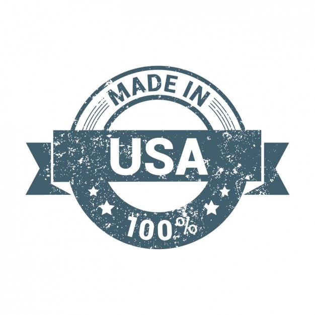 Vettore gratuito made in usa grunge distintivo