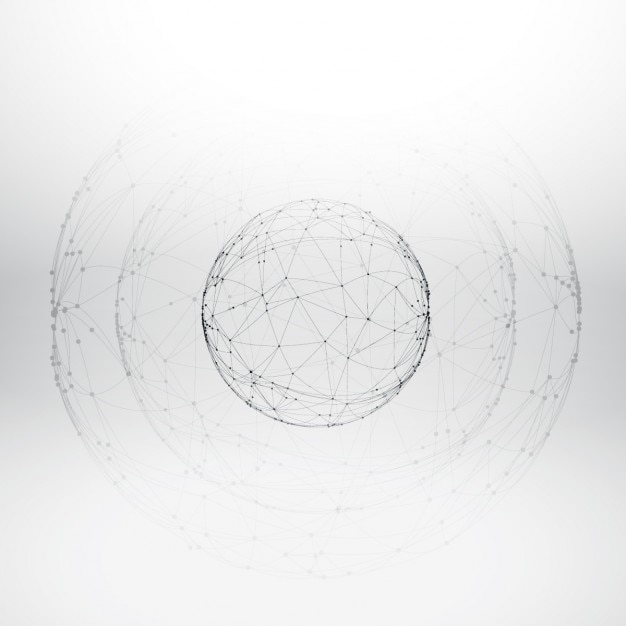 Vettore gratuito maglia sfera wireframe