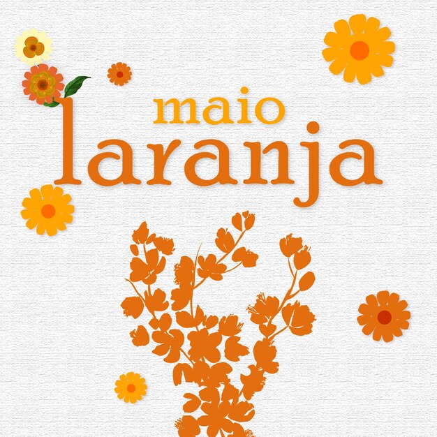 Maio Laranja Sfondo Grigio Chiaro Arancione Social Media Design Banner Vettore gratuito