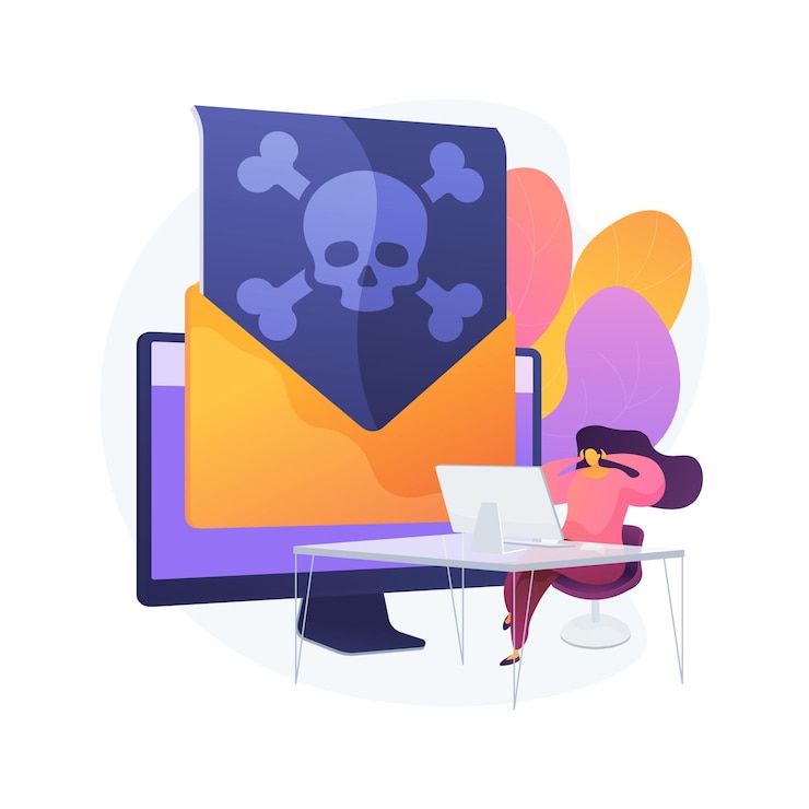 Vettore gratuito malware concetto astratto illustrazione