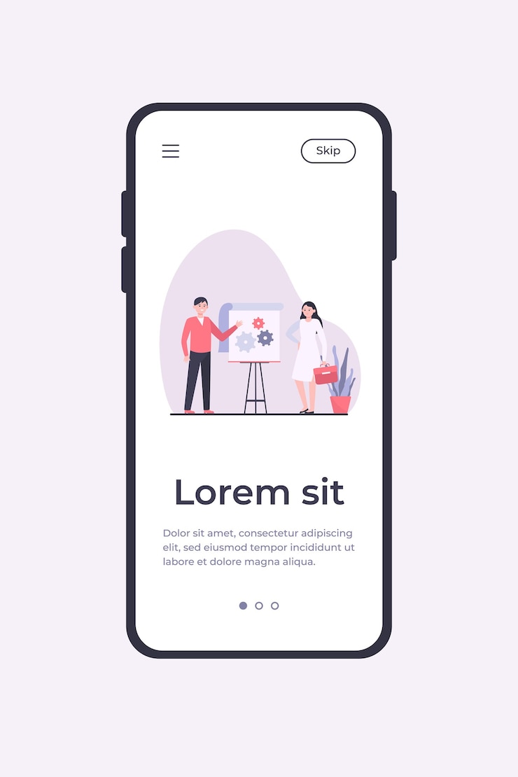 Vettore gratuito manager che presenta la soluzione tecnica. altoparlante che indica le mani agli ingranaggi sull'illustrazione piana di vettore della lavagna a fogli mobili. presentazione, concetto di ingegneria per banner, progettazione di siti web o pagina web di destinazione