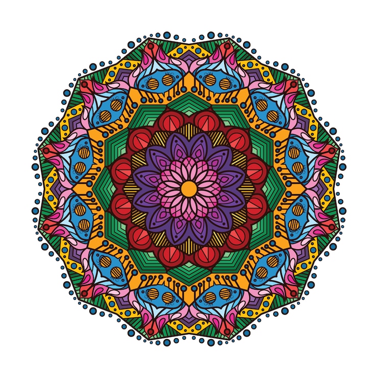 Vettore gratuito mandala colorato